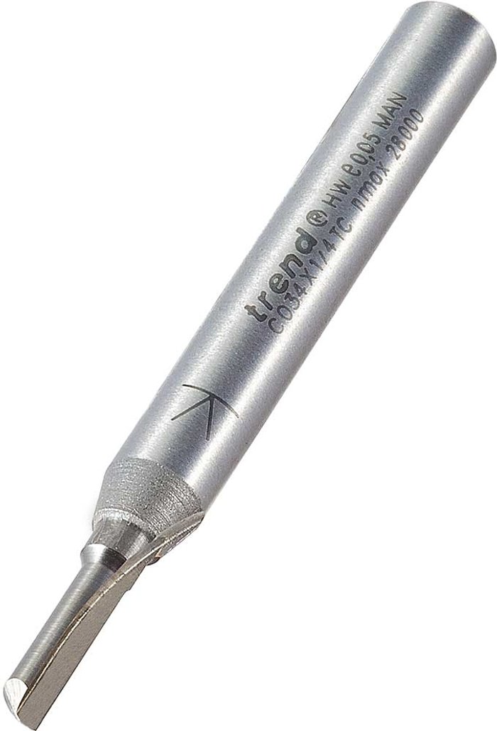 Tooled Up | Trend Trend CRAFTPRO Single Flute Router Cutter 3.2mm 11.1mm 1/4 Trend Trend CRAFTPRO Single Flute Router Cutter 3.2mm 11.1mm 1/4
