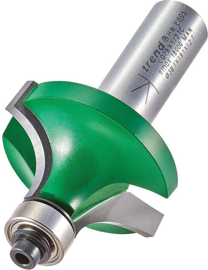 Tooled Up | Trend Trend CRAFTPRO Round Over and Ovolo Router Cutter 38mm 19.1mm 1/2 Trend Trend CRAFTPRO Round Over and Ovolo Router Cutter 38mm 19.1mm 1/2