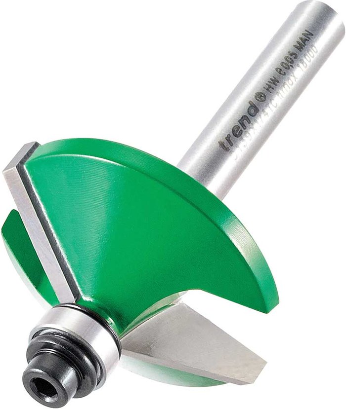 Tooled Up | Trend Trend CRAFTPRO Bearing Guided Bevel Router Cutter 35.1mm 19.1mm 1/4 Trend Trend CRAFTPRO Bearing Guided Bevel Router Cutter 35.1mm 19.1mm 1/4