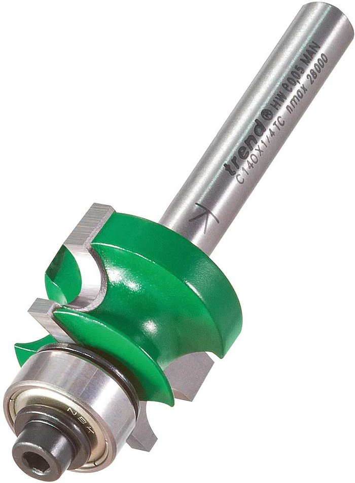 Tooled Up | Trend Trend CRAFTPRO Bearing Guided Corner Bead Router Cutter 22.3mm 14mm 1/4 Trend Trend CRAFTPRO Bearing Guided Corner Bead Router Cutter 22.3mm 14mm 1/4