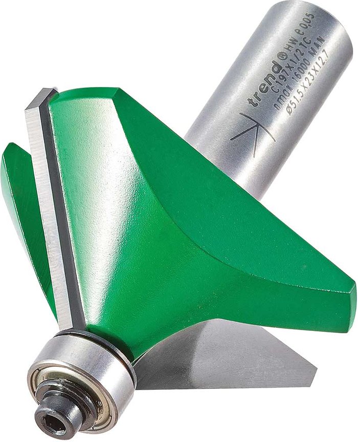 Tooled Up | Trend Trend CRAFTPRO Chamfer Bearing Guided Router Cutter 51mm 19mm 1/2 Trend Trend CRAFTPRO Chamfer Bearing Guided Router Cutter 51mm 19mm 1/2