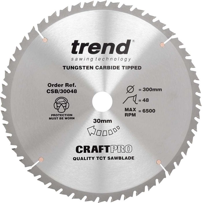 Tooled Up | Trend Trend CRAFTPRO Wood Cutting Saw Blade 300mm 48T 30mm Trend Trend CRAFTPRO Wood Cutting Saw Blade 300mm 48T 30mm