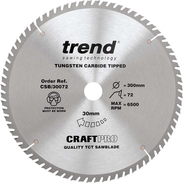 Tooled Up | Trend Trend CRAFTPRO Wood Cutting Saw Blade 300mm 72T 30mm Trend Trend CRAFTPRO Wood Cutting Saw Blade 300mm 72T 30mm