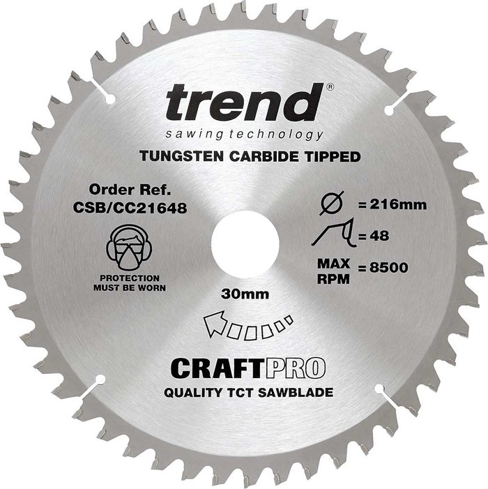 Tooled Up | Trend Trend Craft Blade Cc 216mm x 48T x 30mm Trend Trend Craft Blade Cc 216mm x 48T x 30mm