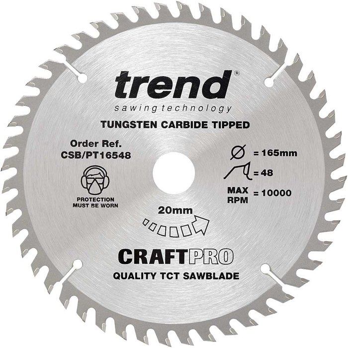 Tooled Up | Trend Trend Craft Blade Pt Tcp 165 x 48T x 20mm Trend Trend Craft Blade Pt Tcp 165 x 48T x 20mm