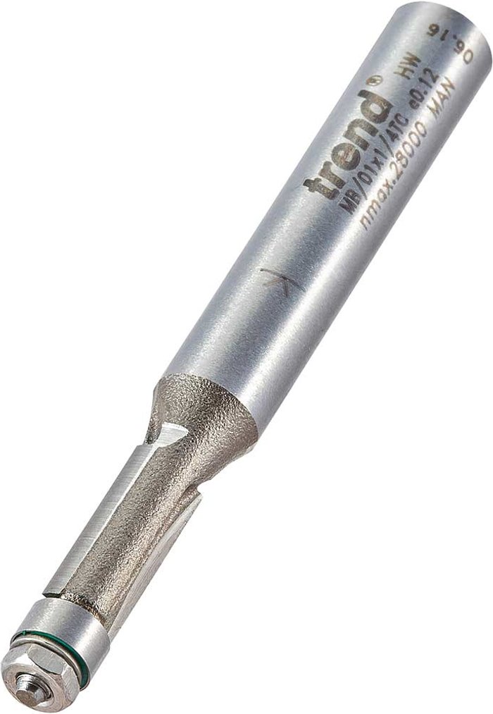 Tooled Up | Trend Trend Mini Bearing Guided Flush Trimmer Router Cutter 4.8mm 11mm 1/4 Trend Trend Mini Bearing Guided Flush Trimmer Router Cutter 4.8mm 11mm 1/4