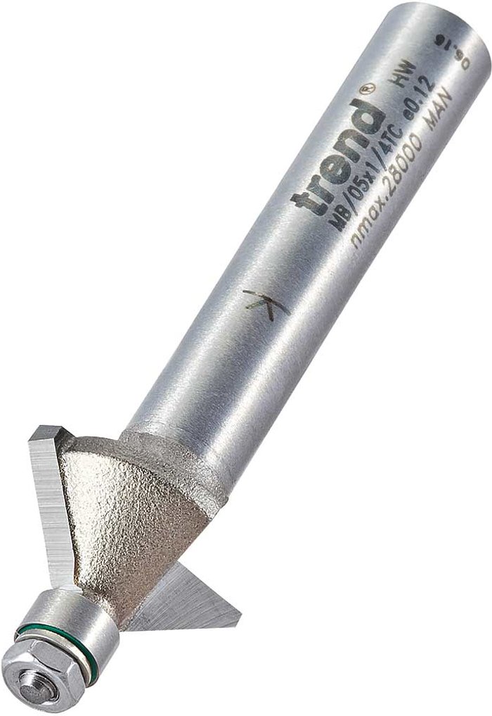 Tooled Up | Trend Trend Mini Bearing Guided Chamfer Router Cutter 14.3mm 6.35mm 1/4 Trend Trend Mini Bearing Guided Chamfer Router Cutter 14.3mm 6.35mm 1/4