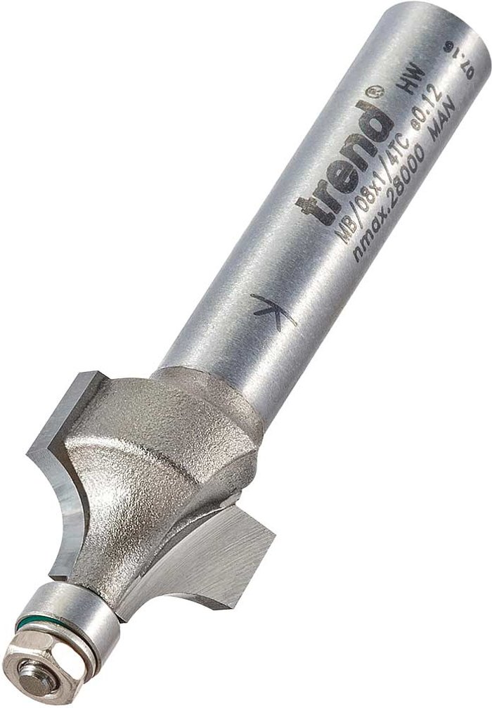 Tooled Up | Trend Trend Mini Guided Round Over Router Cutter 12.7mm 9.5mm 1/4 Trend Trend Mini Guided Round Over Router Cutter 12.7mm 9.5mm 1/4