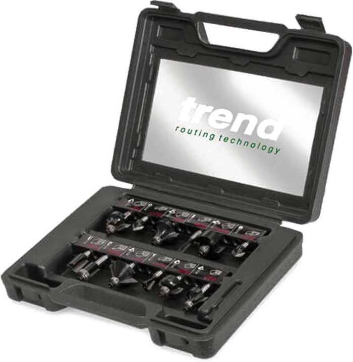 Tooled Up | Trend TRESETSS8TC TCT 1/4in Shank Starter Router Bit Set, 12 Piece - Trend Trend TRESETSS8TC TCT 1/4in Shank Starter Router Bit Set, 12 Piece - Trend