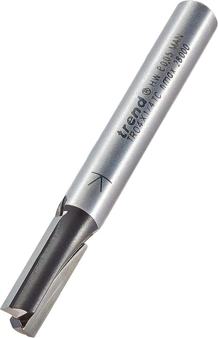 Tooled Up | Trend Trend Two Flute PTFE Coated Non Stick Router Cutter 6mm 16mm 1/4 Trend Trend Two Flute PTFE Coated Non Stick Router Cutter 6mm 16mm 1/4