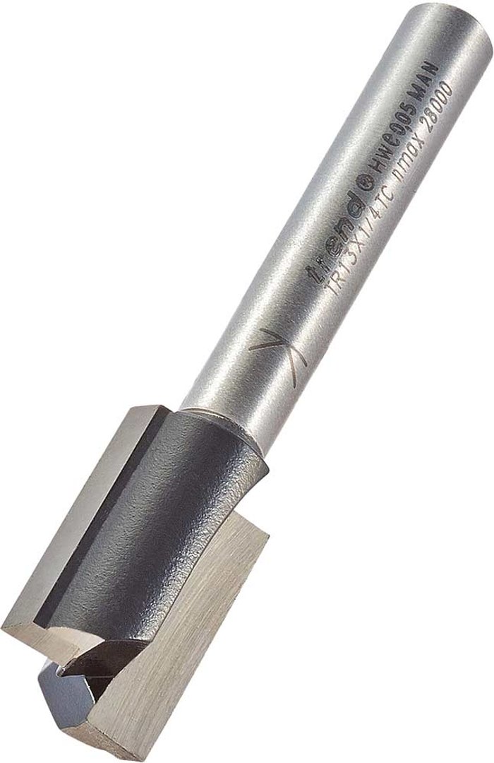 Tooled Up | Trend Trend Two Flute PTFE Coated Non Stick Router Cutter 12.7mm 19mm 1/4 Trend Trend Two Flute PTFE Coated Non Stick Router Cutter 12.7mm 19mm 1/4