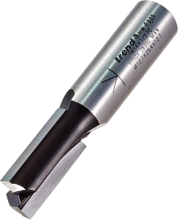 Tooled Up | Trend Trend Two Flute PTFE Coated Non Stick Router Cutter 12.7mm 25mm 1/2 Trend Trend Two Flute PTFE Coated Non Stick Router Cutter 12.7mm 25mm 1/2
