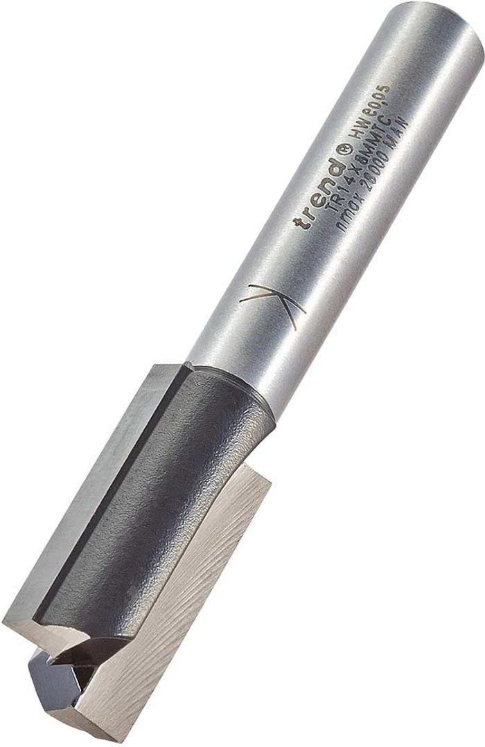 Tooled Up | Trend Trend Two Flute PTFE Coated Non Stick Router Cutter 12.7mm 25mm 8mm Trend Trend Two Flute PTFE Coated Non Stick Router Cutter 12.7mm 25mm 8mm