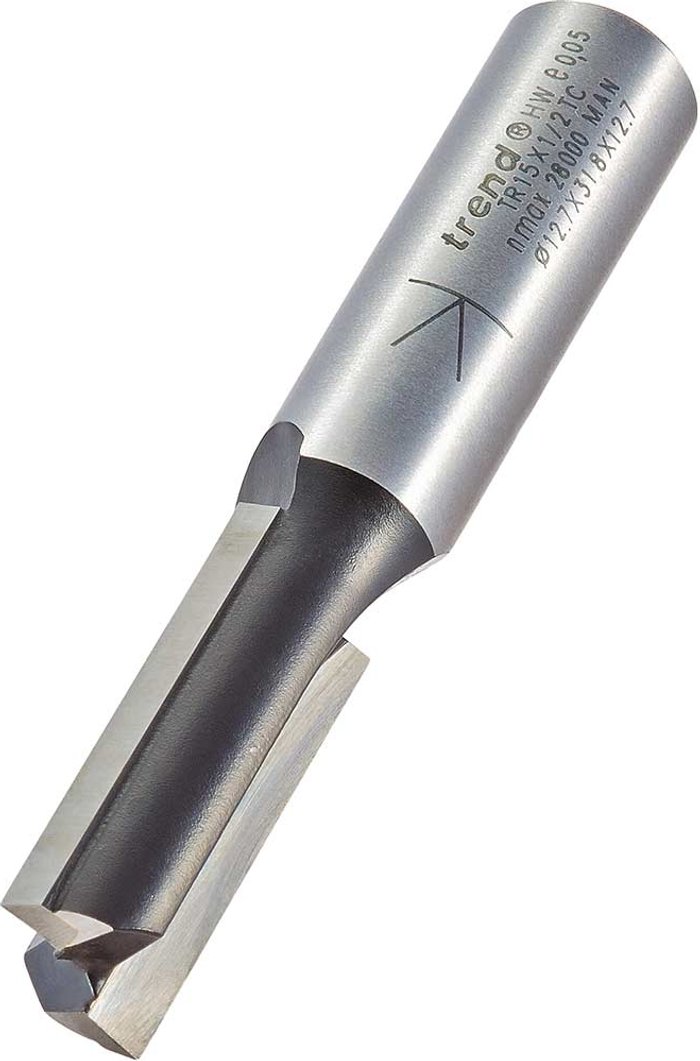 Tooled Up | Trend Trend Two Flute PTFE Coated Non Stick Router Cutter 12.7mm 32mm 1/2 Trend Trend Two Flute PTFE Coated Non Stick Router Cutter 12.7mm 32mm 1/2