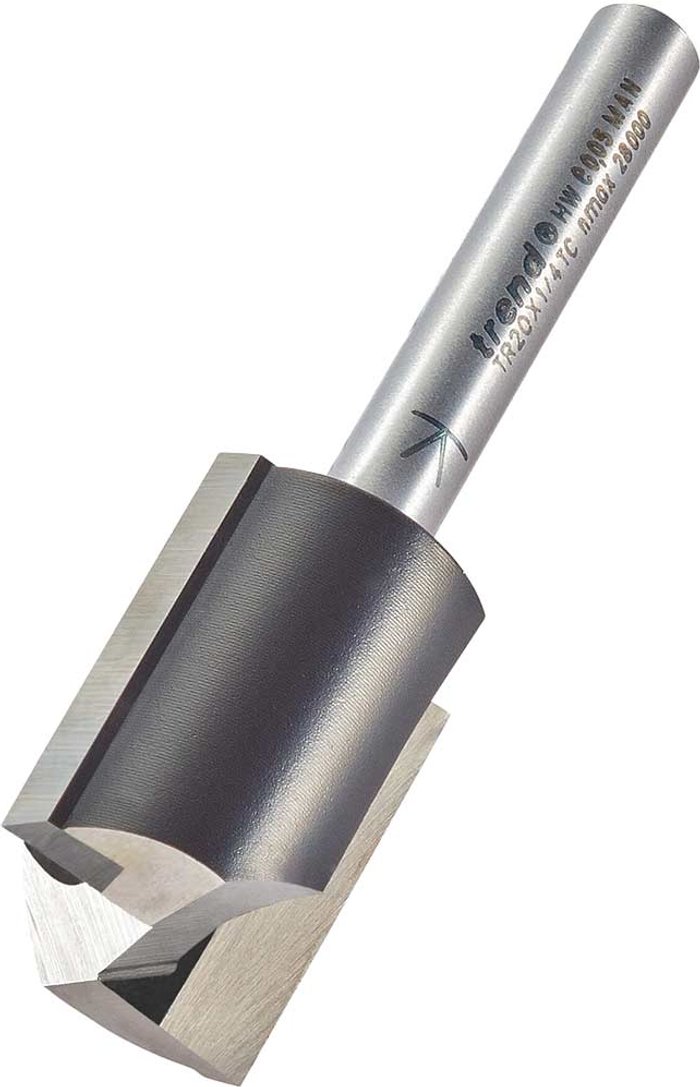 Tooled Up | Trend Trend Two Flute PTFE Coated Non Stick Router Cutter 19.1mm 25mm 1/4 Trend Trend Two Flute PTFE Coated Non Stick Router Cutter 19.1mm 25mm 1/4