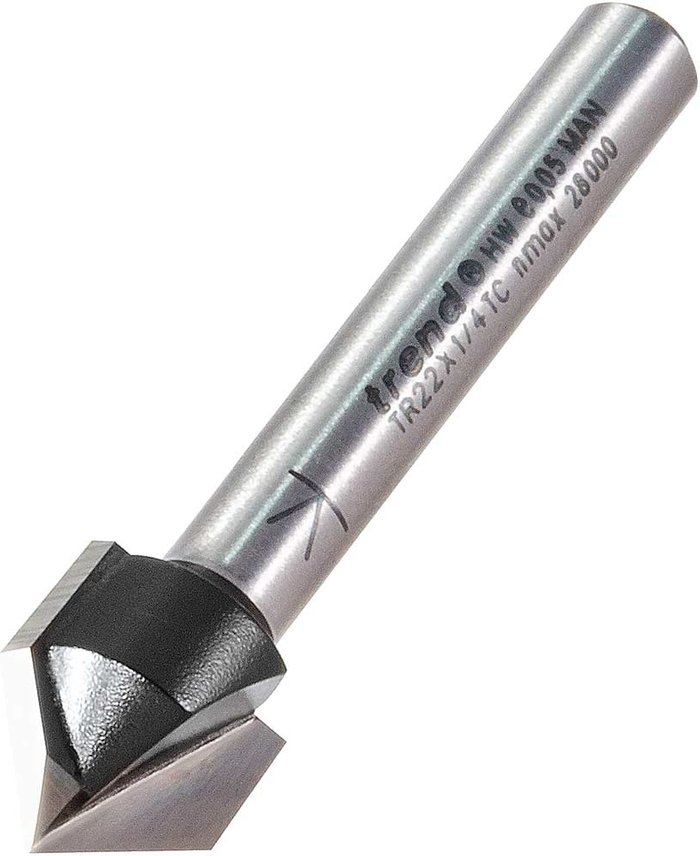 Tooled Up | Trend Trend TRADE RANGE Chamfer V Grover Router Cutter 12.7mm 1/4 Trend Trend TRADE RANGE Chamfer V Grover Router Cutter 12.7mm 1/4