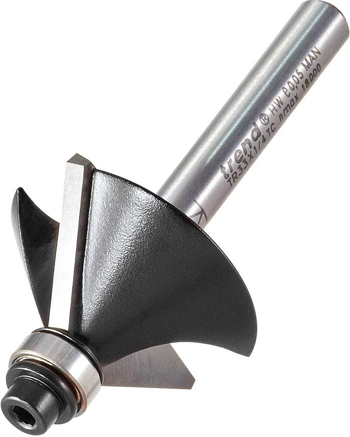 Tooled Up | Trend Trend TRADE RANGE Bearing Guided Chamfer Router Cutter 31.8mm 1/4 Trend Trend TRADE RANGE Bearing Guided Chamfer Router Cutter 31.8mm 1/4
