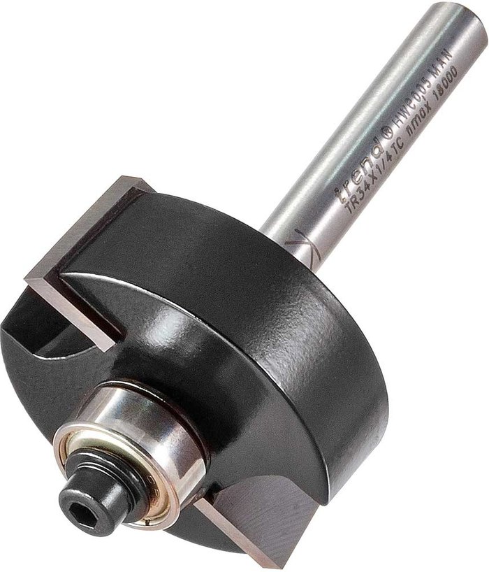 Tooled Up | Trend Trend TRADE RANGE Bearing Guided Rebater Router Cutter 35mm 1/4 Trend Trend TRADE RANGE Bearing Guided Rebater Router Cutter 35mm 1/4