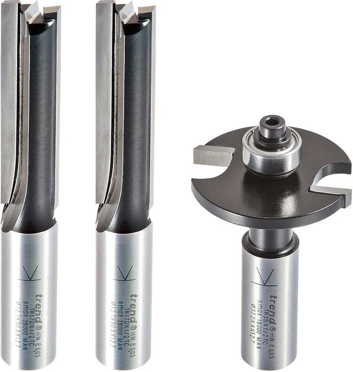 Tooled Up | Trend Trend 3 Piece Kitchen Fitters Router Cutter Set Trend Trend 3 Piece Kitchen Fitters Router Cutter Set