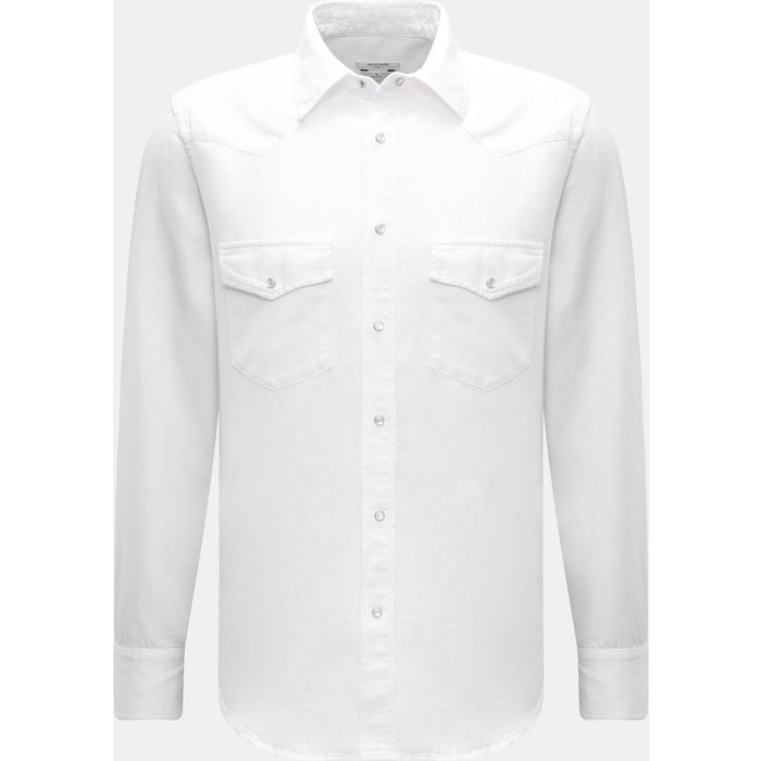 Jacob Cohen Jacob Cohen - Herren - Jeanshemd schmaler Kragen offwhite