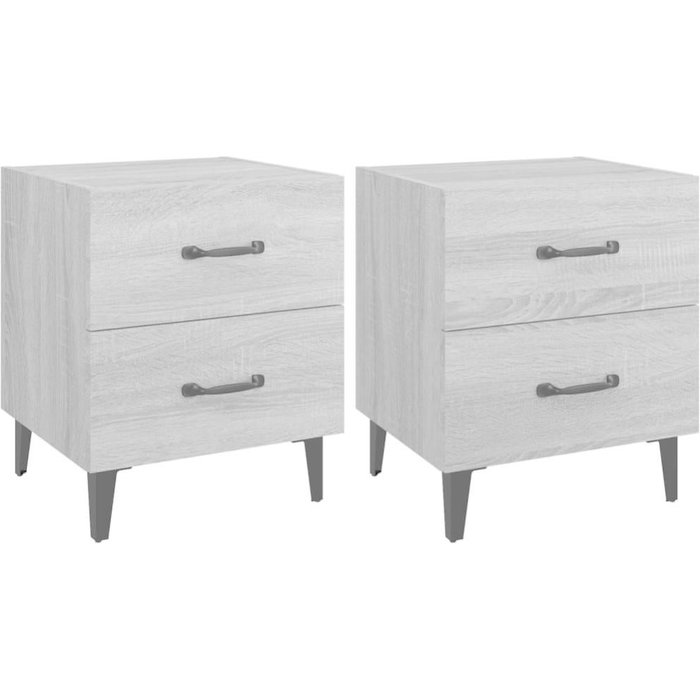 Pack de 2 mesitas de noche,mesilla de noche gris sonoma 40x35x47,5 cm cfw76409