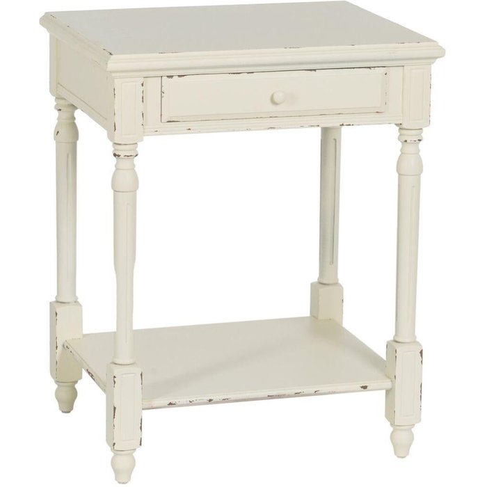 Mesita de noche blanco madera de abeto dmf 60 x 49 x 75 cm