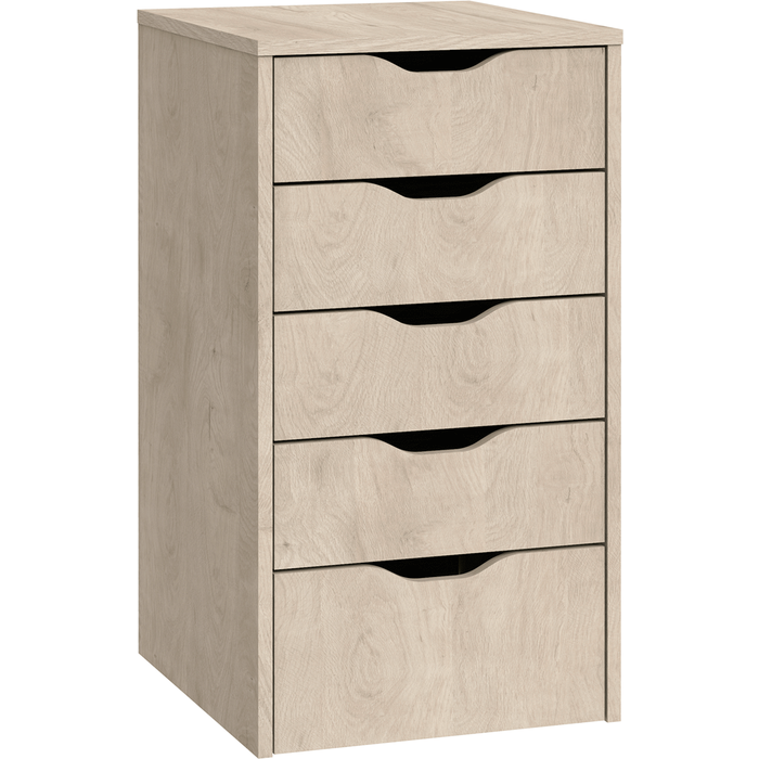 Mueble auxiliar con 5 cajones eko en roble de 71x40x43