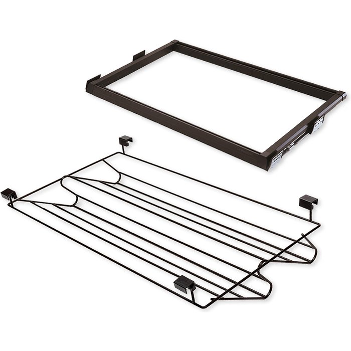 Zapatero extraíble lateral emuca quartz inox para 4 pares 56.4-61.4x18x47.7 cm