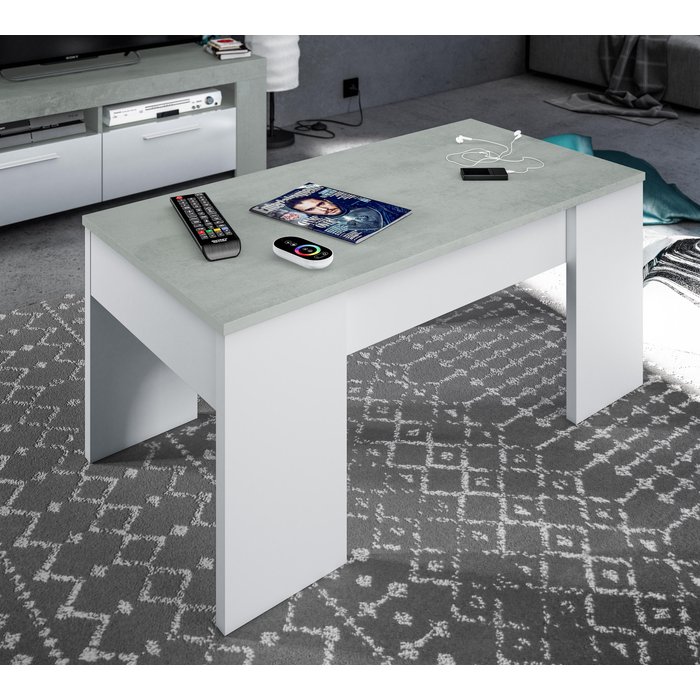 Mesa centro elev kendra blanco artik y cemento 100x45/57x50cm (anchoxaltoxfondo)