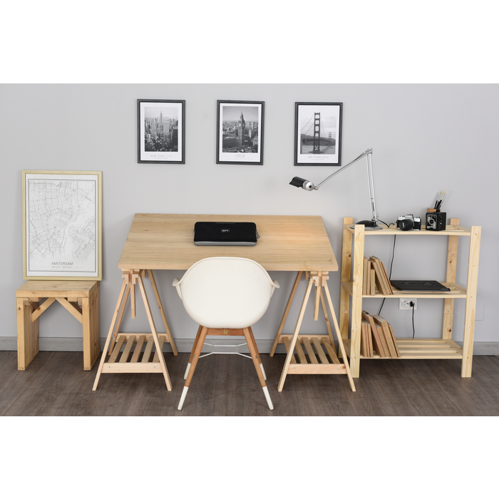 Mesa escritorio pino natural 120x80x73,1 cm