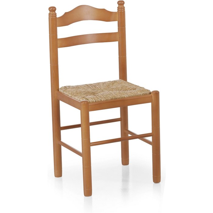 Silla monica barnizado cerezo asiento anea natural