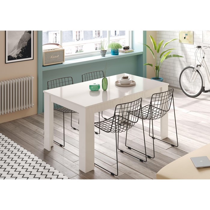 Mesa de comedor extensible kendra blanco 190x78x90cm (largo máx.xaltoxancho)