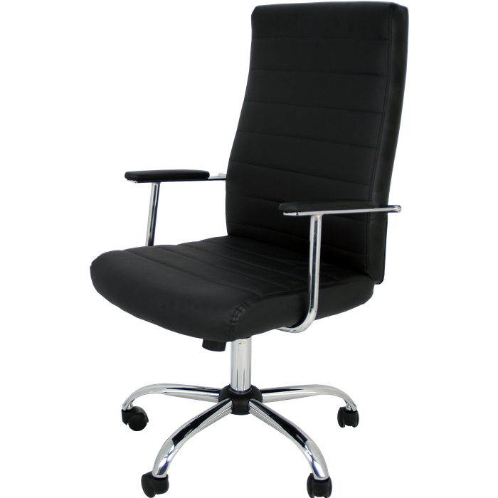 Silla escritorio lara con reposabrazos y giratoria de color negro