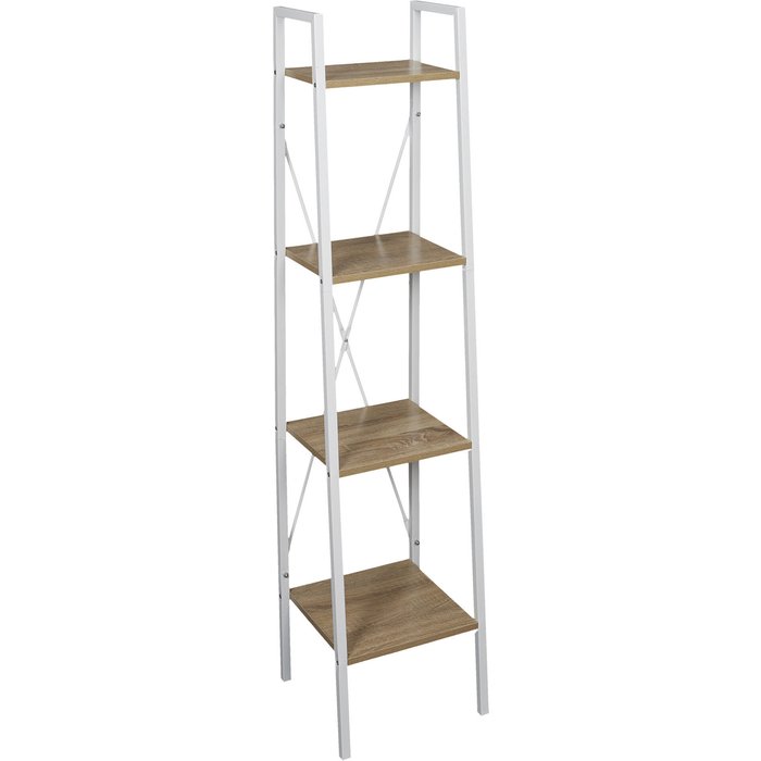 Estantería metálica en kit madera blanco de 148x32.5x34cm