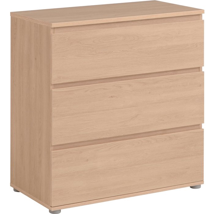 Cómoda spaceo neo roble 3 cajones de 76.7x 82.4x39.9 cm