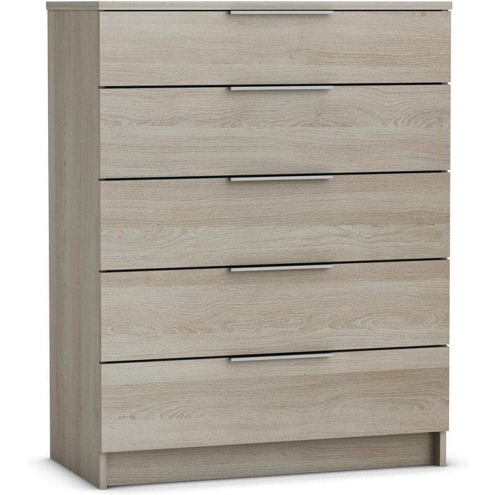 Cómoda space 5 cajones 80x42x102cm roble