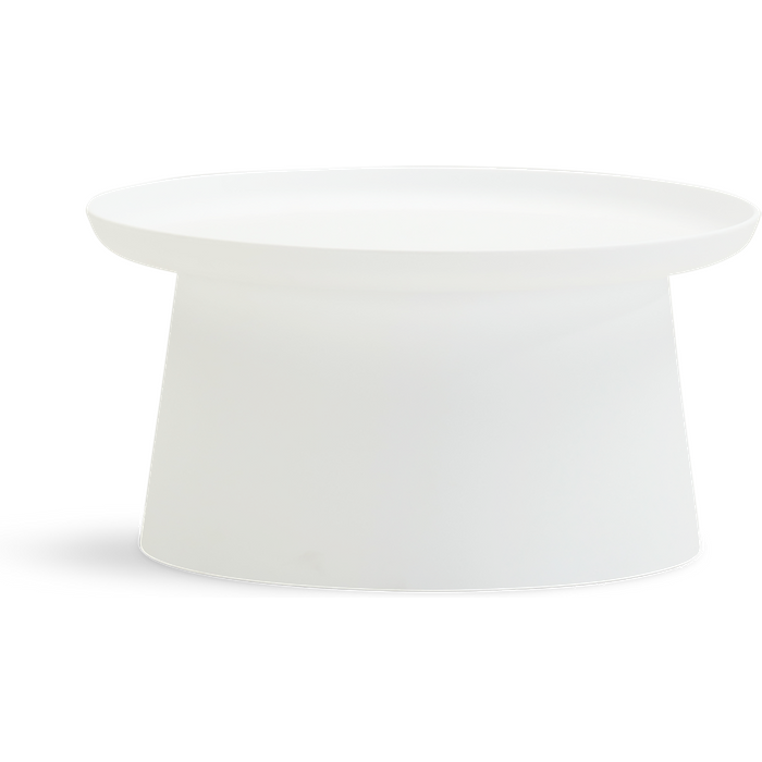 Mesa auxiliar de jardín murano de polipropileno blanco de ø 70 x 36 cm