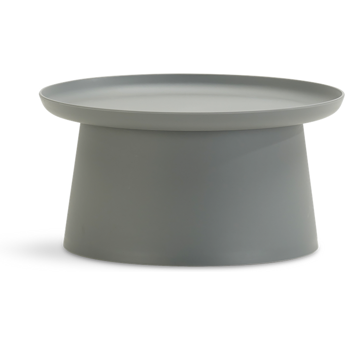 Mesa auxiliar de jardín murano de polipropileno gris de ø 70 x 36 cm