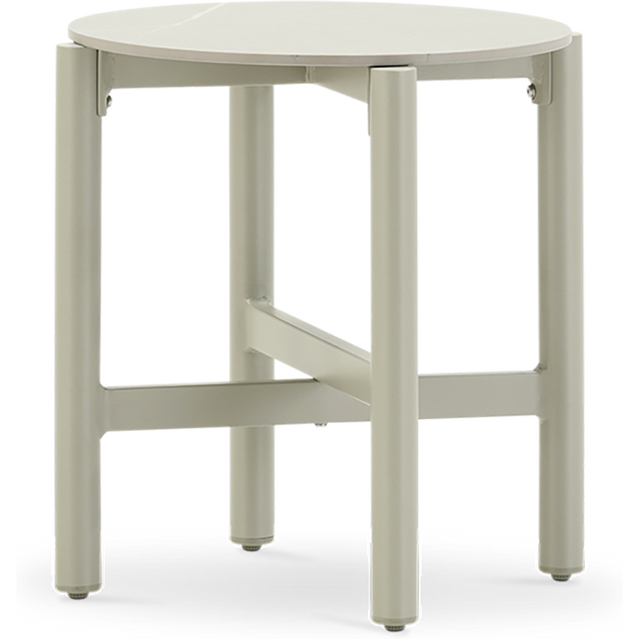 Mesa auxiliar de jardín milos de aluminio y cerámica de ø 50 cm