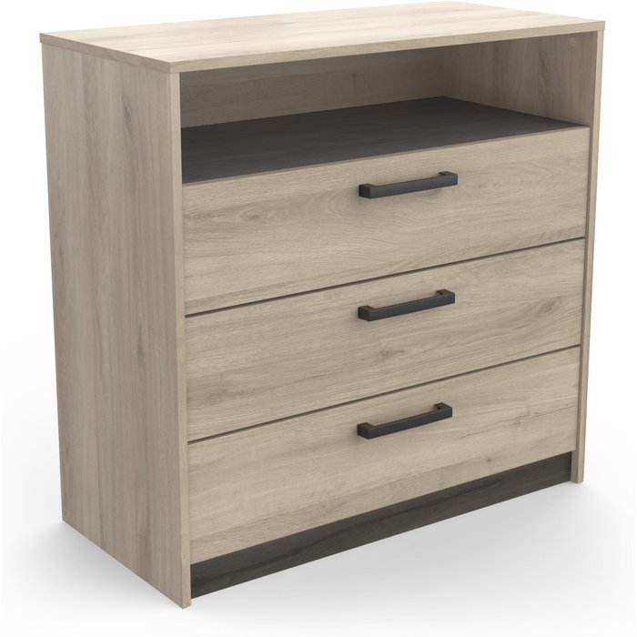 Cómoda watson 3 cajones 81x83cm roble