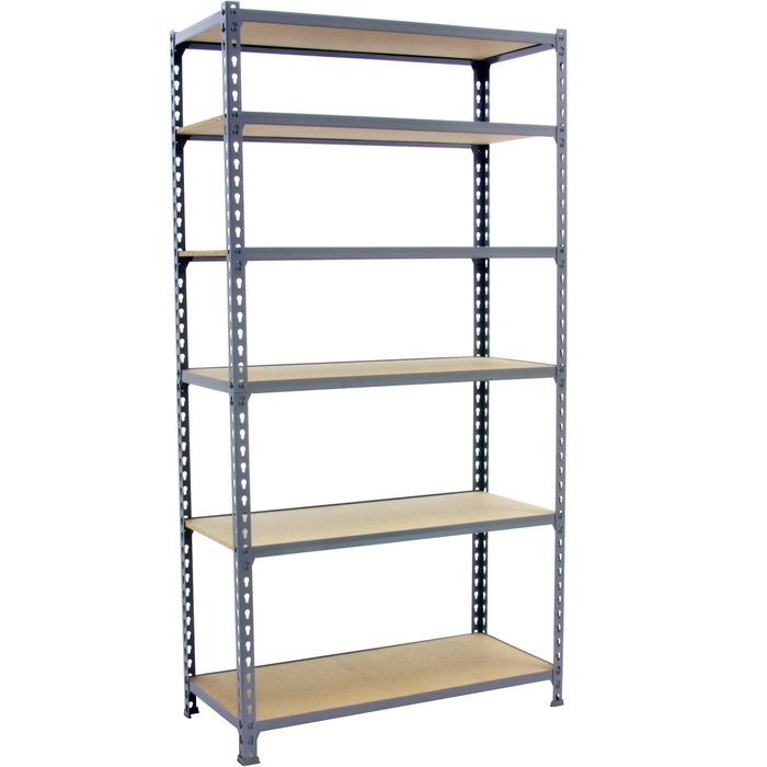 Estantería en kit de 250x90x30 carga máxima 900 kg color gris/madera