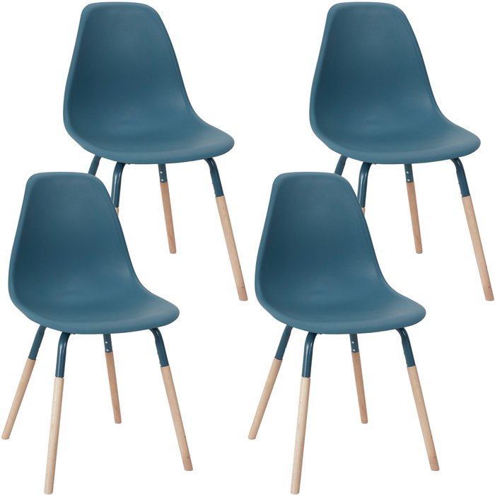 Pack de 4 sillas phenix azul h81.9cm