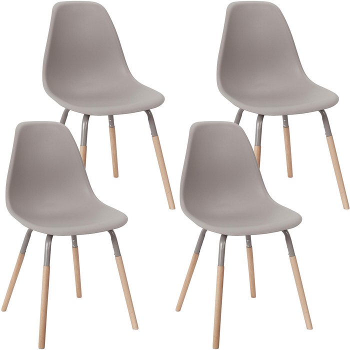 Pack de 4 sillas phenix taupé h81.9cm
