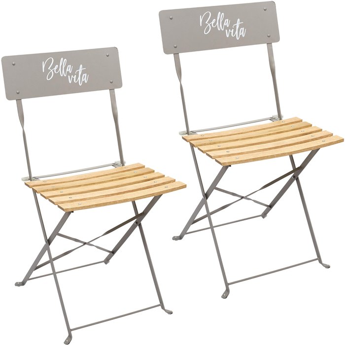 Set de sillas plegables taupé bella vita
