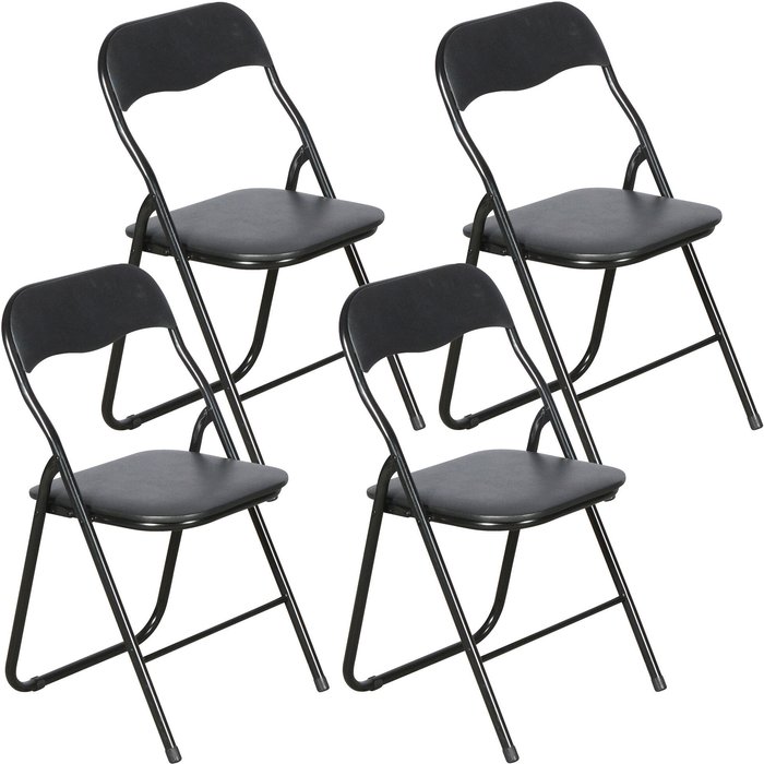 Set de 4 sillas plegables negras