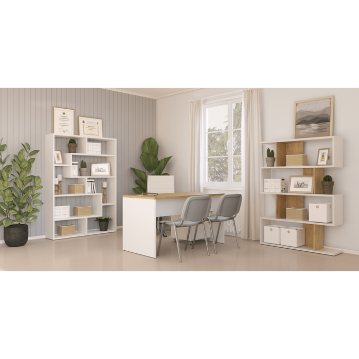 Mesa de escritorio elegance blanco/roble 138.5x75x67.2cm