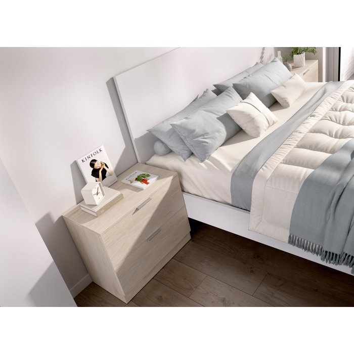 Mesita de noche lago de 50x45,5x34 cm en color natural