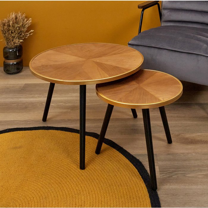 Juego de 2 mesas nido felix dorado