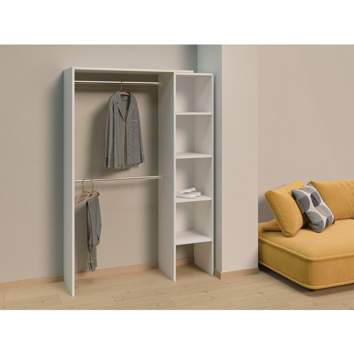 Armario vestidor armario n4 140x200x45cm con 4 baldas blanco