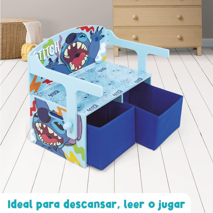 Banco juguetero de madera stitch 70x60x44 cm